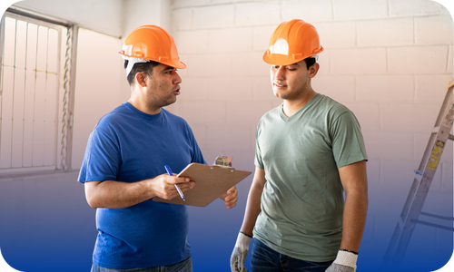 Contractor and homeowner discussing a quote for the project