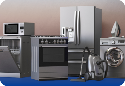 A refrigerator, stove, and oven arranged together, emphasizing their functionality for homeowners in varying seasonal conditions.